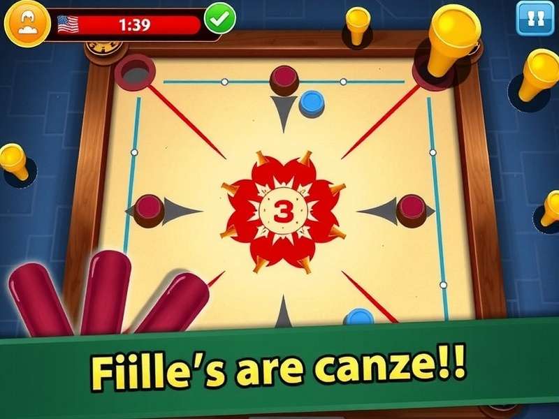 Main Gameplay Screen of Carrom Frenzy Elite Carrom Frenzy Elite Game Screenshot
